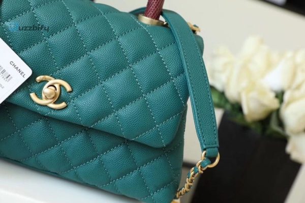 chanel medium flap bag with top handle teal for women womens handbags shoulder and crossbody bags 9in23cm a92990 buzzbify 1 4