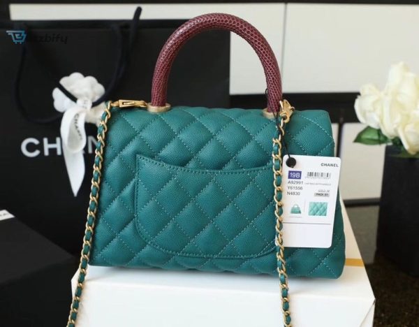 chanel medium flap bag with top handle teal for women womens handbags shoulder and crossbody bags 9in23cm a92990 buzzbify 1 5