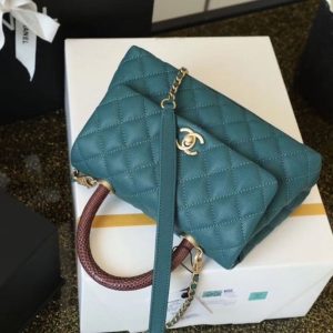 chanel medium flap bag with top handle teal for women womens handbags shoulder and crossbody bags 9in23cm a92990 buzzbify 1 7