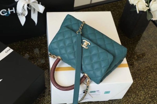 chanel medium flap bag with top handle teal for women womens handbags shoulder and crossbody bags 9in23cm a92990 buzzbify 1 7