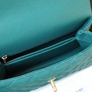 chanel medium flap bag with top handle teal for women womens handbags shoulder and crossbody bags 9in23cm a92990 buzzbify 1 9