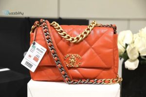 Chanel 19 Handbag 26Cm Orange For Women As1160