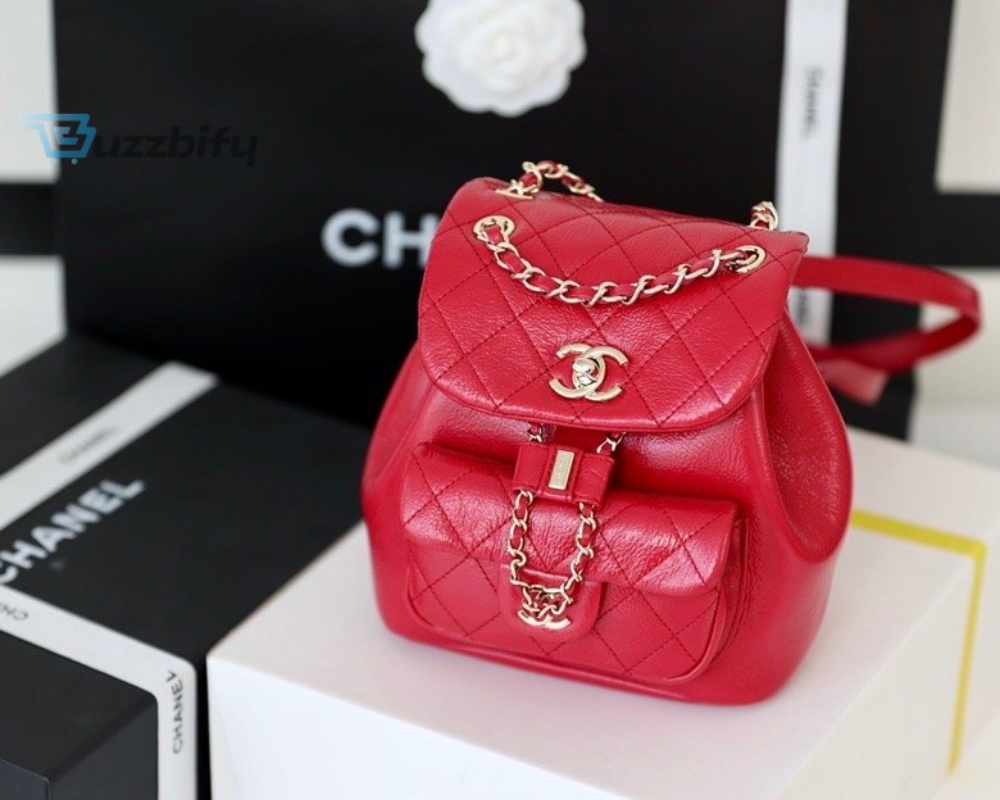 Chanel Backpack Red For Women 7 In18cm