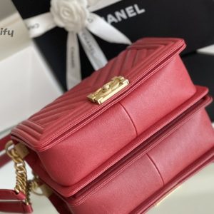 chanel medium boy handbag red for women 98in25cm a67086 buzzbify 1 1