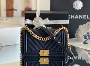 chanel medium boy handbag dark blue for women 98in25cm a67086 buzzbify 1