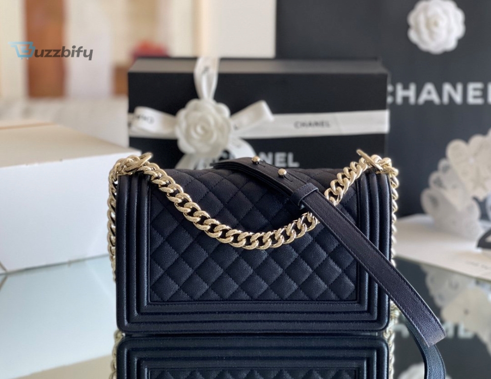 Chanel Medium Boy Handbag Dark Blue For Women 9.8In25cm A67086