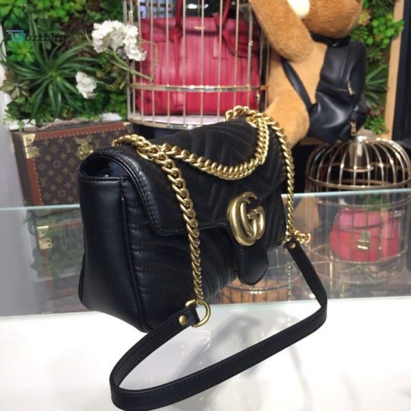 gucci marmont matelass shoulder bag 98in25cm 443496 calfskin leather springsummer 2018 collection black buzzbify 1 2