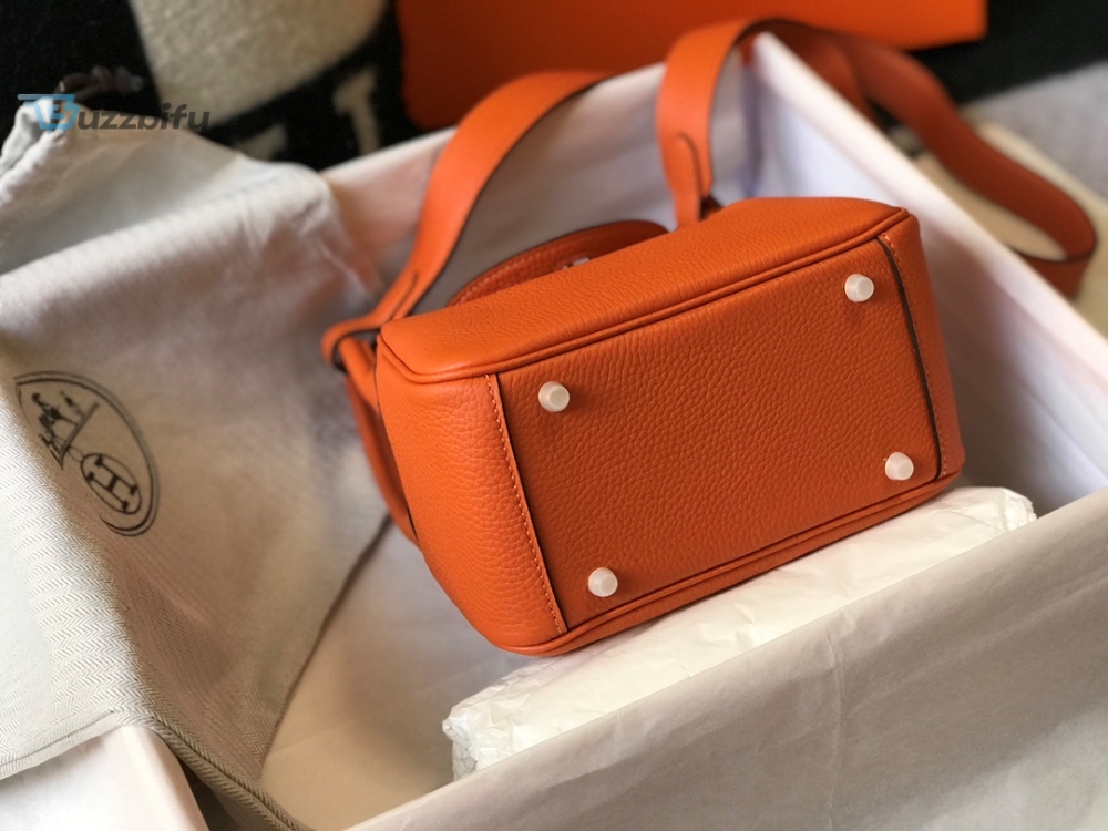 hermes vent Lindy Mini Clemence Bag Orange For Women, Women’s Handbags, Shoulder And Crossbody Bags 7.5in/19cm 