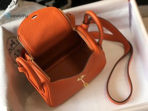 hermes vent lindy mini clemence bag orange for women womens handbags shoulder and crossbody bags 75in19cm buzzbify 1 5