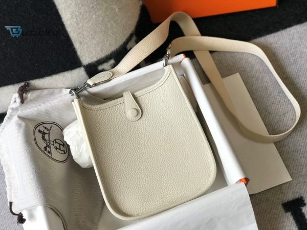 hermes evelyne 16 amazone bag beige with silvertoned hardware for women womens shoulder and crossbody bags 63in16cm buzzbify 1 3