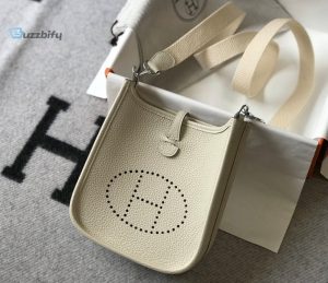hermes evelyne 16 amazone bag beige with silvertoned hardware for women womens shoulder and crossbody bags 63in16cm buzzbify 1 6