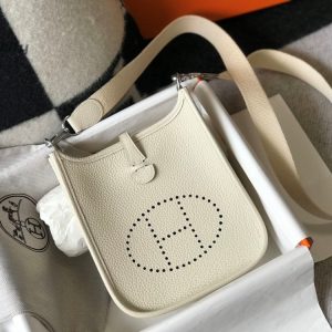 hermes evelyne 16 amazone bag beige with silvertoned hardware for women womens shoulder and crossbody bags 63in16cm buzzbify 1 7