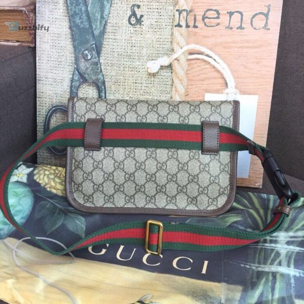 gucci neo vintage gg supreme belt bag beigeebony gg supreme canvas with brown for women 94in24cm gg 493930 9c2vt 8745 buzzbify 1 2