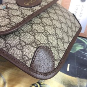 gucci neo vintage gg supreme belt bag beigeebony gg supreme canvas with brown for women 94in24cm gg 493930 9c2vt 8745 buzzbify 1 4