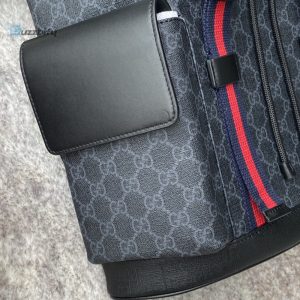 gucci black backpack blackgrey soft gg supreme blue and red web for men 165in42cm 495563 k9r8x 1071 buzzbify 1 6