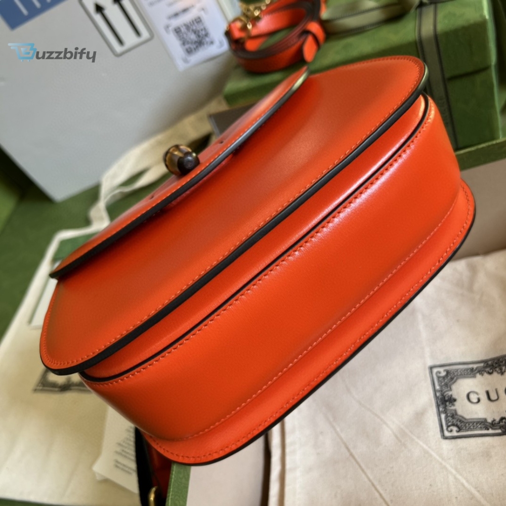 Gucci Bamboo 1947 Small Top Handle Bag Orange For Women 8.3in/21cm ‎GG 675797 10ODT 7768