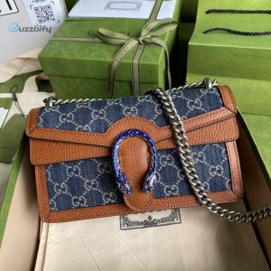 Gucci Dionysus Small Shoulder Bag Dark Blue And Ivory Eco Washed Organic Gg Jacquard Deni For Women 11In28cm 400249 2Kqfn 4483