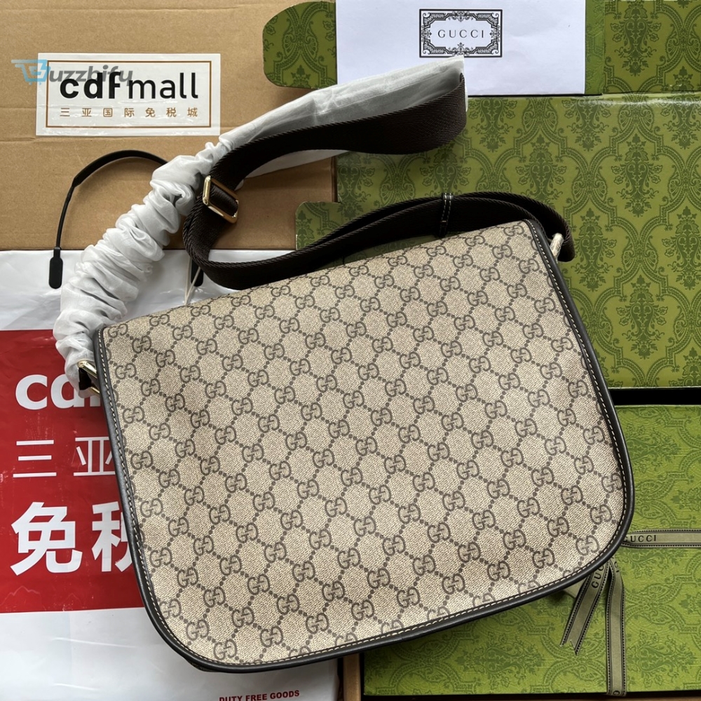 Gucci Imprime Medium Messenger Bag Brown For Women, Women’s Bags 12in/30.5cm GG 