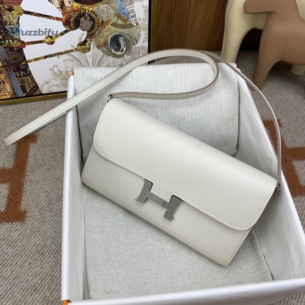 Hermes Constance Long Togo Wallet White, Silver Toned Hardware Bag For Women, Women’s Handbags, Shoulder Bags 8.1in/21cm 