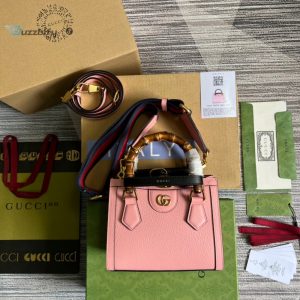 Gucci Diana Mini Tote Bag Pink For Women Womens Bags 7.9In20cm Gg 702732 U3zdt 5479