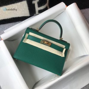 hermes kelly 19 green with gold toned hardware bag for women womens handbags shoulder bags 75in19cm buzzbify 1
