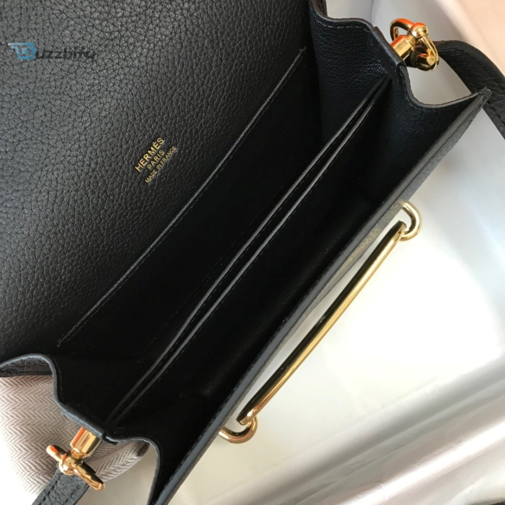 Hermes Mini Evercolor Sac Roulis 19 Black For Women, Women’s Handbags, Shoulder Bags 7.5in/19cm 