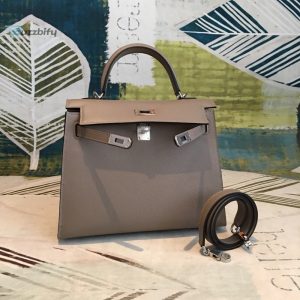 hermes kelly 25 sellier epsom gris asphalt bag for women silver toned hardware womens handbags shoulder bags 10in25cm buzzbify 1 2