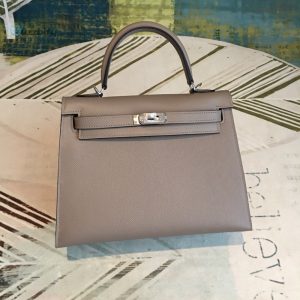 hermes kelly 25 sellier epsom gris asphalt bag for women silver toned hardware womens handbags shoulder bags 10in25cm buzzbify 1 3