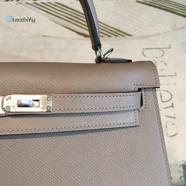 hermes kelly 25 sellier epsom gris asphalt bag for women silver toned hardware womens handbags shoulder bags 10in25cm buzzbify 1 8