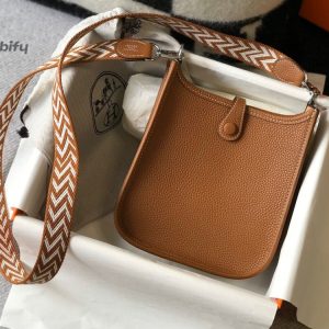 hermes Enid evelyne 16 amazone bag brown with silvertoned hardware for women womens shoulder and crossbody bags 63in16cm buzzbify 1 11