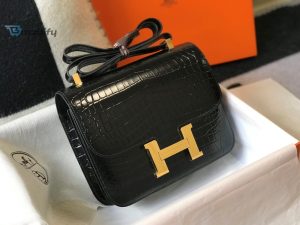 hermes constance 23 pattern crocodile black for women womens handbags shoulder bag 9in23cm buzzbify 1