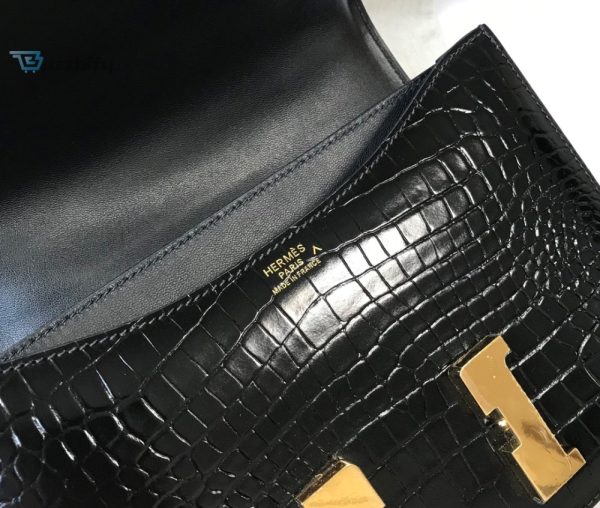 hermes constance 23 pattern crocodile black for women womens handbags shoulder bag 9in23cm buzzbify 1 12