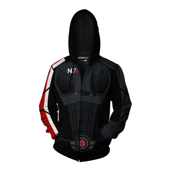 Mass Effect N7 Armor Cosplay Zip Up Hoodie Jacket