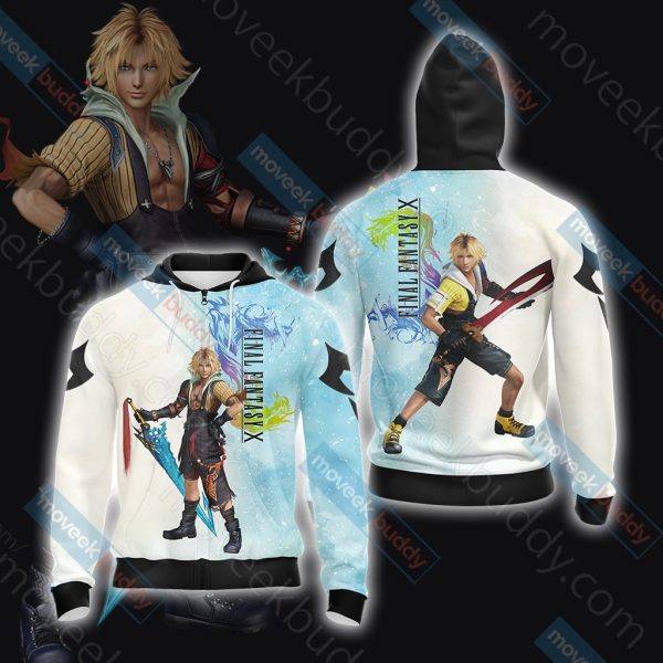 Final Fantasy X - Tidus T-shirt Zip Hoodie Pullover Hoodie Zip Hoodie S