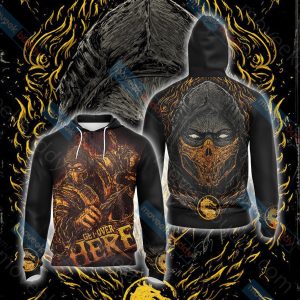 Mortal Kombat Scorpion New Style 3D Zip Hoodie Jacket XS  