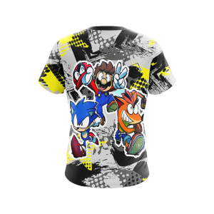 Crash Bandicoot x Mario x Sonic The Hedgehog Unisex 3D T-shirt   