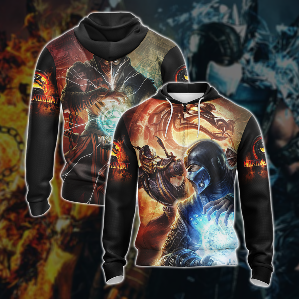 Mortal Kombat - Scorpion vs Sub-Zero 3D T-shirt Zip Hoodie XS