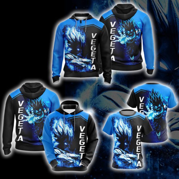 Dragon Ball Vegeta Unisex 3D T-shirt Zip Hoodie