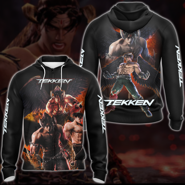 Tekken Jin Kazama Video Game 3D All Over Print T-shirt Tank Top Zip Hoodie Pullover Hoodie Hawaiian Shirt Beach Shorts Jogger Zip Hoodie S