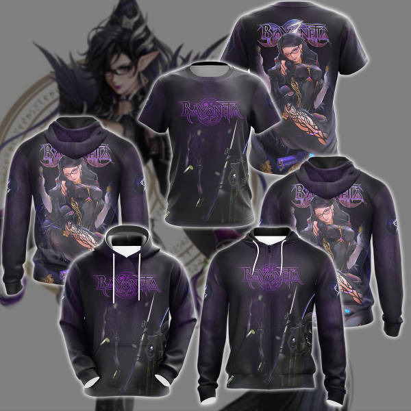 Bayonetta Video Game 3D All Over Print T-shirt Tank Top Zip Hoodie Pullover Hoodie Hawaiian Shirt Beach Shorts Jogger