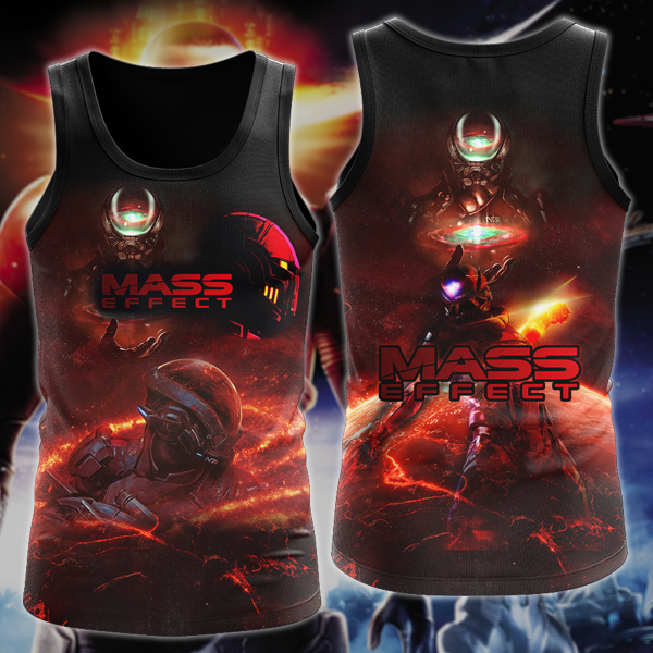 Mass Effect Video Game 3D All Over Print T-shirt Tank Top Zip Hoodie Pullover Hoodie Hawaiian Shirt Beach Shorts Jogger Tank Top S