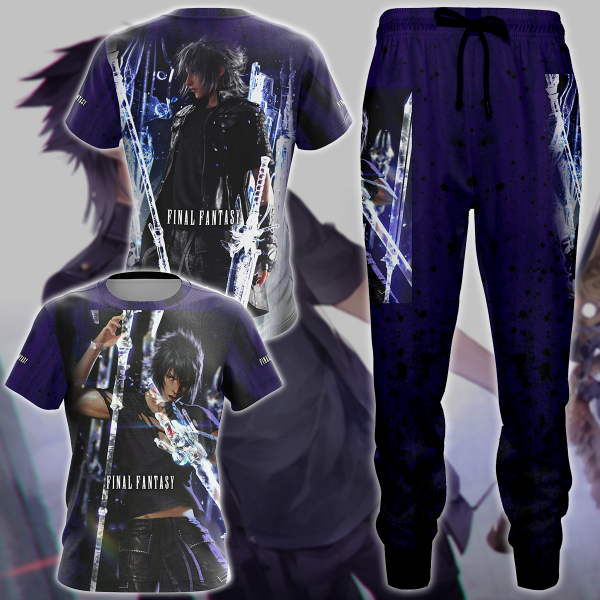 Final Fantasy XV Noctis Video Game 3D All Over Print T-shirt Tank Top Zip Hoodie Pullover Hoodie Hawaiian Shirt Beach Shorts Jogger