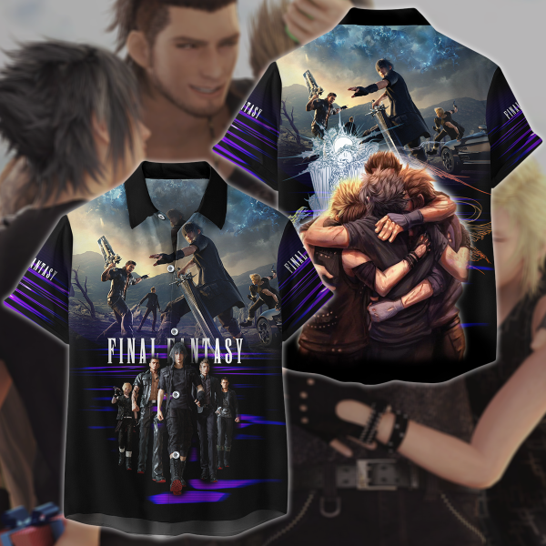 Final Fantasy XV Video Game 3D All Over Print T-shirt Tank Top Zip Hoodie Pullover Hoodie Hawaiian Shirt Beach Shorts Jogger Hawaiian Shirt S