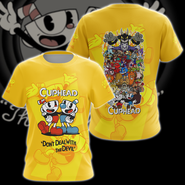 Cuphead Video Game 3D All Over Print T-shirt Tank Top Zip Hoodie Pullover Hoodie Hawaiian Shirt Beach Shorts Jogger T-shirt S