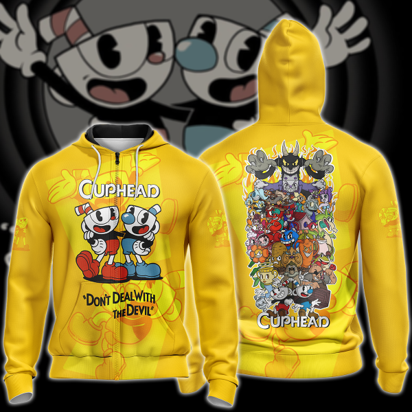 Cuphead Video Game 3D All Over Print T-shirt Tank Top Zip Hoodie Pullover Hoodie Hawaiian Shirt Beach Shorts Jogger Zip Hoodie S