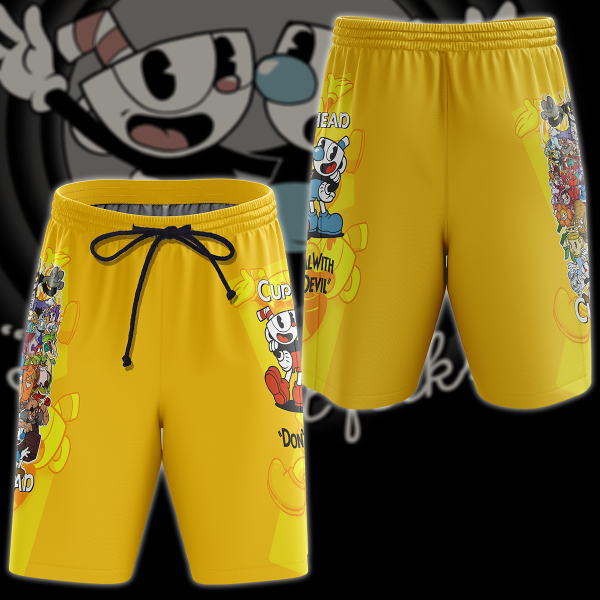 Cuphead Video Game 3D All Over Print T-shirt Tank Top Zip Hoodie Pullover Hoodie Hawaiian Shirt Beach Shorts Jogger Beach Shorts S