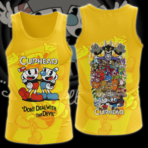 Cuphead Video Game 3D All Over Print T-shirt Tank Top Zip Hoodie Pullover Hoodie Hawaiian Shirt Beach Shorts Jogger Tank Top S