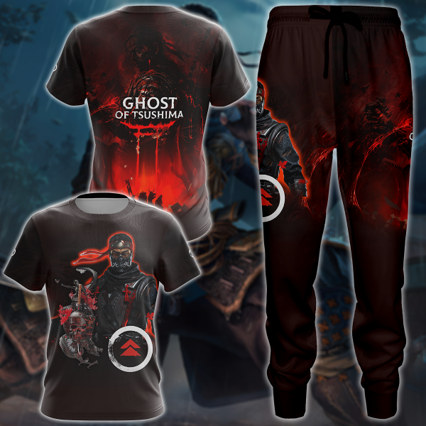 Ghost of Tsushima Video Game 3D All Over Print T-shirt Tank Top Zip Hoodie Pullover Hoodie Hawaiian Shirt Beach Shorts Jogger