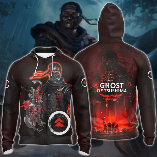 Ghost of Tsushima Video Game 3D All Over Print T-shirt Tank Top Zip Hoodie Pullover Hoodie Hawaiian Shirt Beach Shorts Jogger Zip Hoodie S