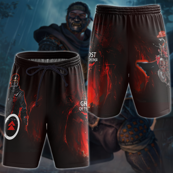 Ghost of Tsushima Video Game 3D All Over Print T-shirt Tank Top Zip Hoodie Pullover Hoodie Hawaiian Shirt Beach Shorts Jogger Beach Shorts S